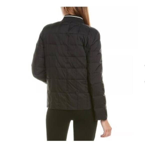Trina Turk Down Puffer Jacket Boxy Fit Size M NWOT Black White Trim Designer - Picture 2 of 11